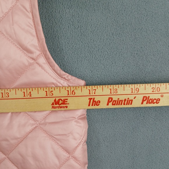 J Crew Crewcuts Quilted Vest Girls Medium‎ Pink Mock Neck Full Zip Outerwear - Picture 8 of 10